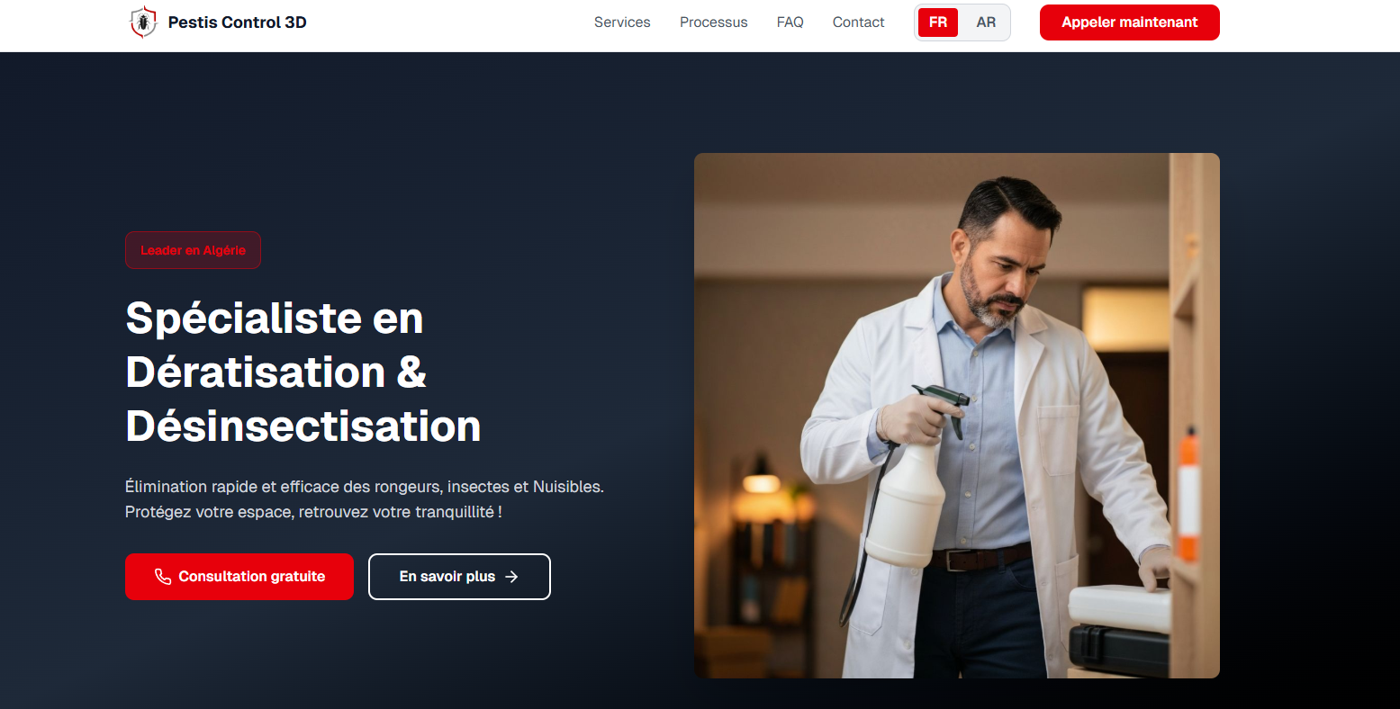 Pestis Control 3D - Pest Control Service Website